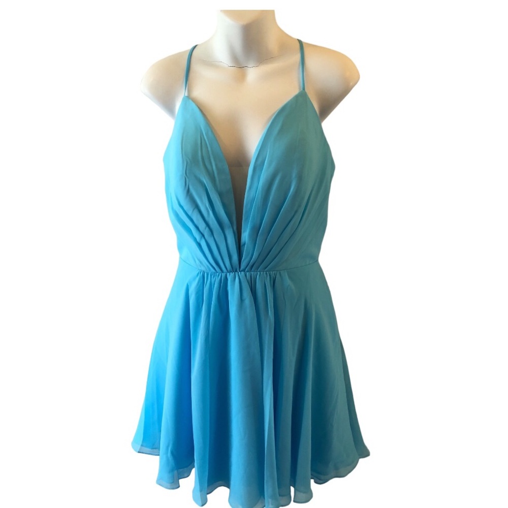 Size 14 Abby Paris The Gala Dress Holiday ready blue Chiffon, 4 layer